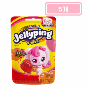 캐치티니핑 하츄핑의 젤리핑 쥬시 프루트 유아젤리, 5개, 50g, 혼합맛(복숭아/오렌지/딸기)