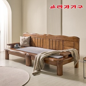 라자가구 다정 생황토 파티오 온열 보료 건강 원목 흙소파 4인용, 브라운, 확장형황토볼(브라운)