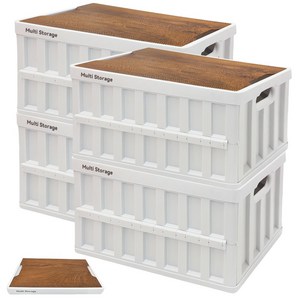 Multi Storage 접이식 폴딩 리빙박스 대형 50L, 화이트, 4개