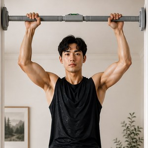 리플랜 무타공 미끄럼 방지 문틀철봉 풀업바 가정용 턱걸이, 그레이