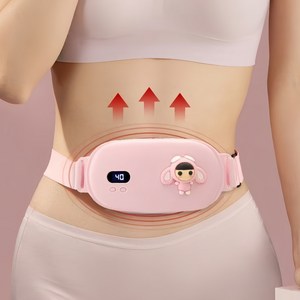 믹스알리 복부 찜질기 무선 충전식 온열벨트 허리 복부 마사지기, 핑크a, 5118