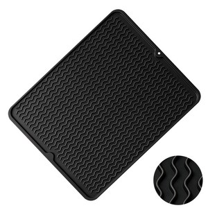 벨살 에어프라이어 매트 주방 실리콘 열차단 받침대, 1개, 블랙-40*30cm