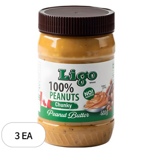 리고 100% 땅콩버터 청키, 453g, 3개