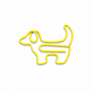 강아지 모양 페이퍼클립 북마크 메모 정리 컬러 클립, 30개, 옐로우