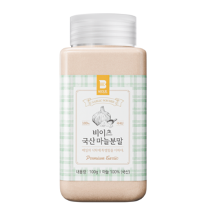 [100% 국산] 비이츠 국산 마늘 가루, 1개, 100g