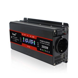 루앤 차량용 LCD 인버터 유사계단파 2000W 220V 60hz 한국형 KC인증, 블랙 용량 2000W 전압 12V, 1개