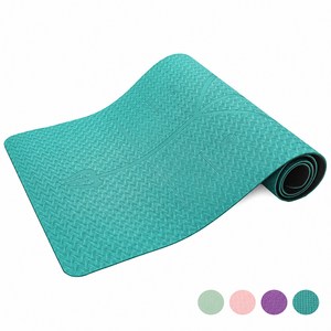 Hommy Nest TPE 요가매트 필라테스매트 와이드 홈트용 안밀리는 방음 충격방지 친환경 냄새없는 6MM HN-YGMTPE11A, 1개, 진녹색 센터라인