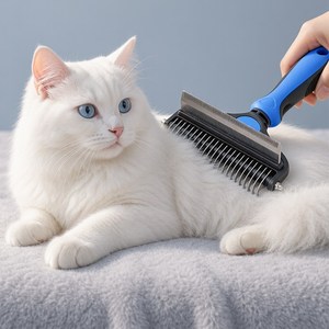 하루꿈 강아지 고양이 털 제거 빗 털갈이 브러쉬 엉킨털 제거 반려동물 미용용품PH-OR2607-C2, 1개, 블루