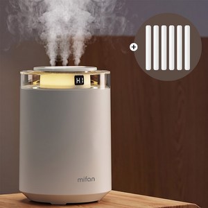 MIFAN 3구 분무 초음파 가습기 3.5L 무소음 무드등 탁상용 가정용 USB 무선 가습기, 화이트, X8