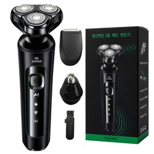 남자 전기면도기 회전식 생활 방수 3in1 전동 남성용 면도기, 블랙, SR700