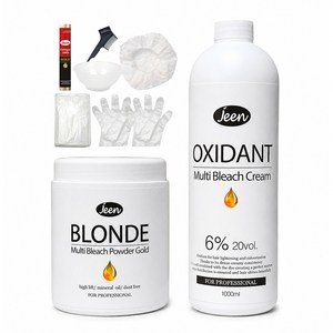 진 블론드 멀티블리치 블랙빼기 셀프 탈색약 세트, 1개, 1500ml
