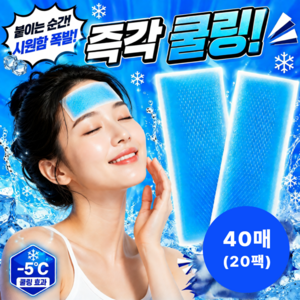 코시엘 아이스 쿨패치 야외활동 여름필수템 얼음냉각 땀흘려도착붙, 40개