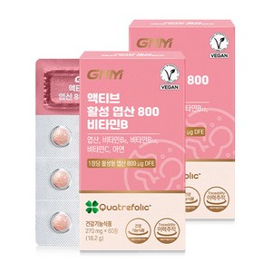 자연의품격 액티브 활성 엽산 800 비타민B, 60정, 2개