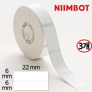 님봇 D11 / D110 / D101 라벨프린터용 라벨지 화이트 6 x 22 mm 쌍, 3개