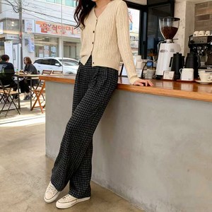 KDNC 여성 와이드 팬츠 릴렉스 핏 스트레이트 컷 다리 라인 보정 가을겨울 롱 팬츠 필수 아이템