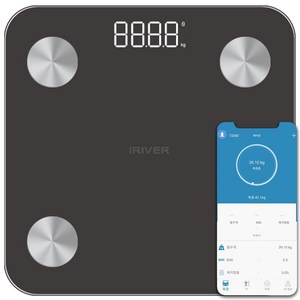 아이리버 스마트 체지방 체중계, 1개, 블랙, SB-H301B