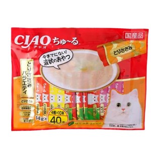 챠오츄르 고양이 버라이어티 짜먹는 간식, 4개, 560g, 닭가슴살