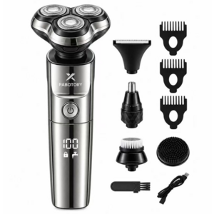 라보토리 남자 전기면도기 3헤드 회전식 USB 충전 생활방수 전기 면도기, 메탈그레이, ZCB104