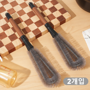 텀블러 세척솔 물병 틈새 긴 병 세척솔 다용도 좁은 입구 세척브러쉬 2P, 2개, 블랙