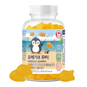 네이처그랜드 오메가3 꾸미 DHA EPA 함유 오렌지맛 펙틴 구미, 1개, 90정