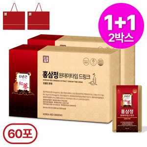 1+1특가 명절선물 홍삼정 6년근 프리미엄 골드 쇼핑백 포함, 60개, 50ml