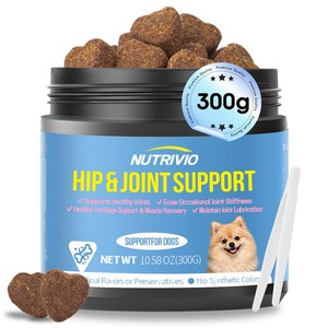 NUTRIVIO 강아지관절영양제 노령견 소형견 슬개골 대용량 콘드로이친 강아지 종합 영양제, 300g, 1개, 관절