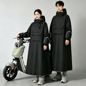 Fowod 성인 전동차 라이딩 폭우방지 방수 바람막이 아웃도어 판초형 우비