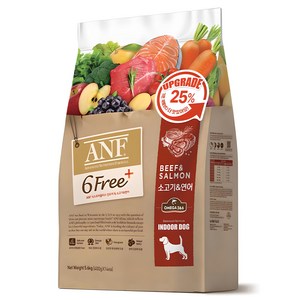 ANF 전연령 독 식스프리 플러스 레드 건식사료, 소+연어, 5.6kg, 1개