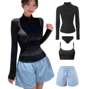 이루이 여성 긴팔집업 래쉬가드 4pcs 자외선차단 스윔웨어