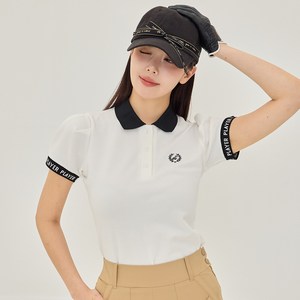 제이투제이 여성골프웨어 퍼프카라 반팔티셔츠