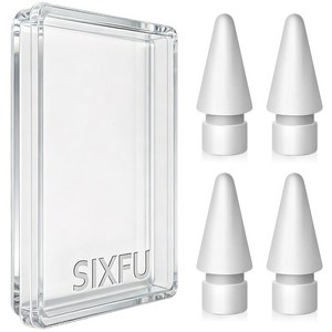 SIXFU 애플펜슬 펜촉은 애플펜슬 프로/애플 펜슬 USB-C/애플펜슬 2세대/1세대와 호환, 4개, 흰색