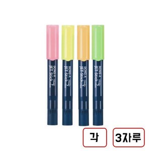 동아)제트스틱고체형광펜, 1팩, (노랑+분홍+주황+연두)각3자루씩 총12자루