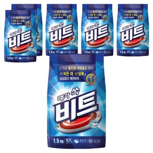 비트 분말세제 일반용 리필, 1.5kg, 6개