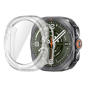 갤럭시 워치 울트라 2 호환 강화유리필름 일체형 케이스 47mm 보호필름 커버, 1개, 투명