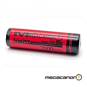 메가캐논 18650 보호회로 충전지 3500mAh 레드, 6개입, 1세트