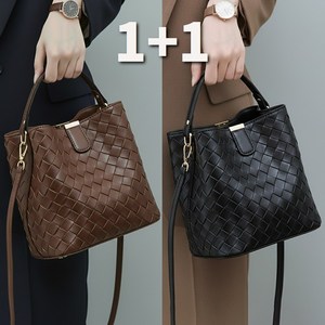 티모바 1+1 여성 가죽 버킷백 데일리 가방 크로스백 숄더 핸드백