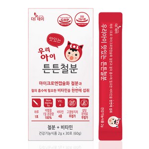 더데이 우리아이 튼튼철분 비헴철 아기 유아 키즈 어린이 청소년 비타민 엽산 철분 영양제 포도맛, 30회분, 1개