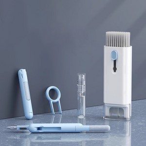 도레아 키보드 이어폰 청소 키트 컴퓨터 먼지 제거 7in1 다용도, 1세트, 블루