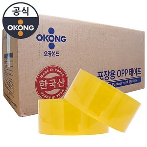오공 한국산 80M 40개입 경포장 투명 박스 테이프 OPP 포장 테이프, 단품, 1박스, 정규격 오공 55mic x 48mm x 80m 국내생산