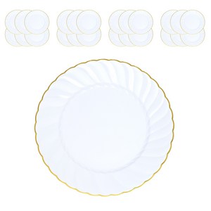 생활의차이 웨이브 골드림 플라스틱 접시 플레이트 23cm, 4세트, 6개