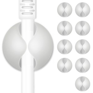 엔더 USB 충전 케이블 선정리 홀더 클립 1구, 10개, 화이트