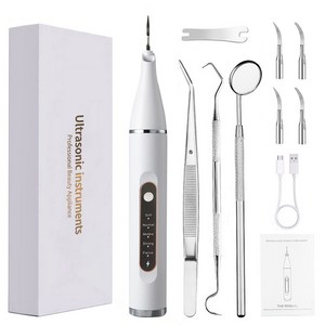 RichMagic 스마트 LED 초음파 구강세척기 가정용 휴대용 세정기, 흰색