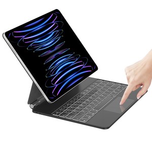 HOU 아이패드 호환 매직키보드 프로M4 1/2/3/4세대 에어6/5/4 M2 11/12.9인치 10세대 한글각인 키보드, 프로 1/2/3/4 11인치 에어4/5 10.9인치, 블랙