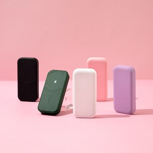 40192 초경량 소형 5000mah 멕세이프용 보조밧데리, 블랙, 1개