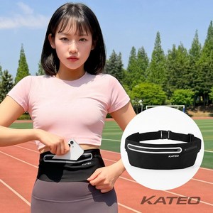 카테오 러닝벨트 러닝 핸드폰 밴드 러닝가방, 1개, 블랙