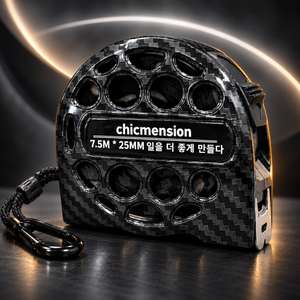 chicmension 카본 패턴 줄자 7.5m 25mm 고정밀 자동 잠금 생활방수 녹 방지 DIY 목공용, 1개