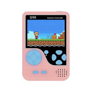 SorJar 휴대용 레트로 게임기 3.0인치 컬러LCD 500종 고전게임 내장 충전식 미니 게임콘솔 TV연결 지원 휴대 오락기, 핑크색