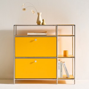 [단독특가] 완제품 세레나 아델 840 모듈 수납장 높은 거실 선반장 4colors, 02.더블옐로우