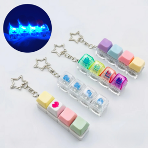 라이콘스 키캡 키보드 키링 딸깍이, 1개, led 화이트01