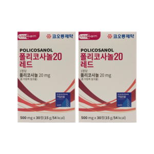 [코오롱제약] 폴리코사놀20 레드 500mg x 30정, 2박스